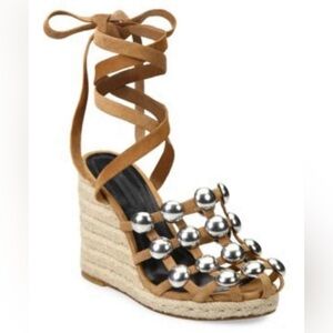 Alexander Wang shoes | Taylor Espadrille Wedge| Lace up | polka dot | studded